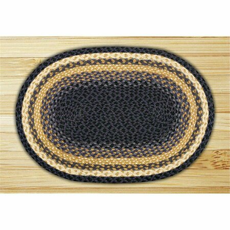 CAPITOL EARTH RUGS Lt. Blue-Dk. Blue-Mustard Oval Rug 05-079